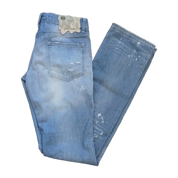 Just Cavalli Size 28 42 White Diamond Denim Jeans Spatter Splatter Bleach - Picture 1 of 10